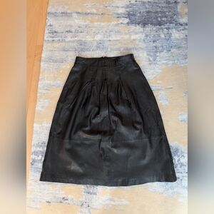 Bod & Christensen Black A-Line Genuine Leather Skirt